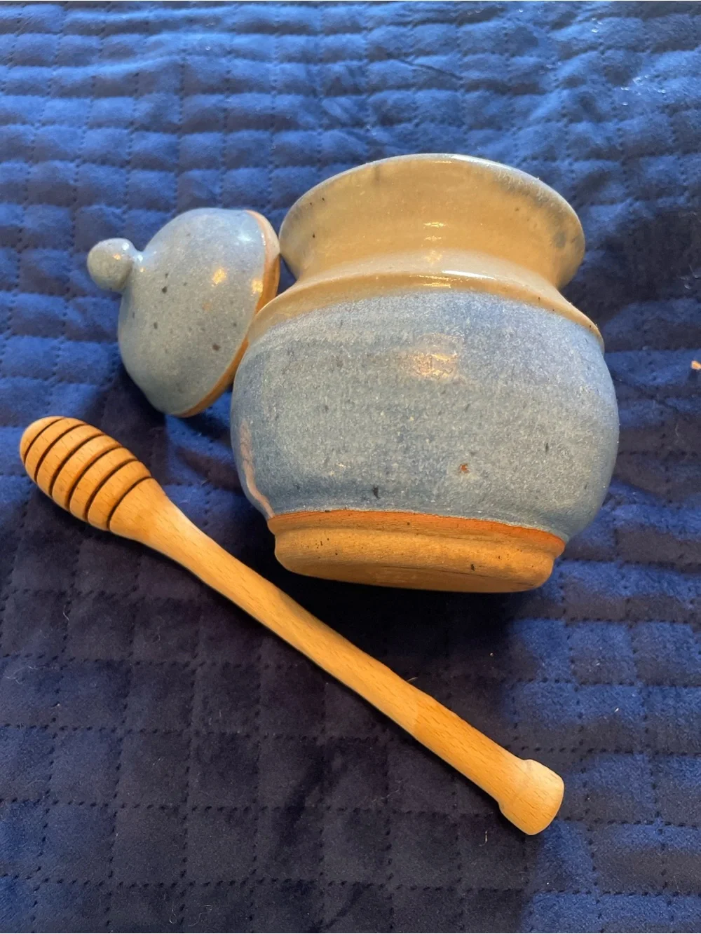 Overland Stoneware Hand Spun pottery Honey Pot
